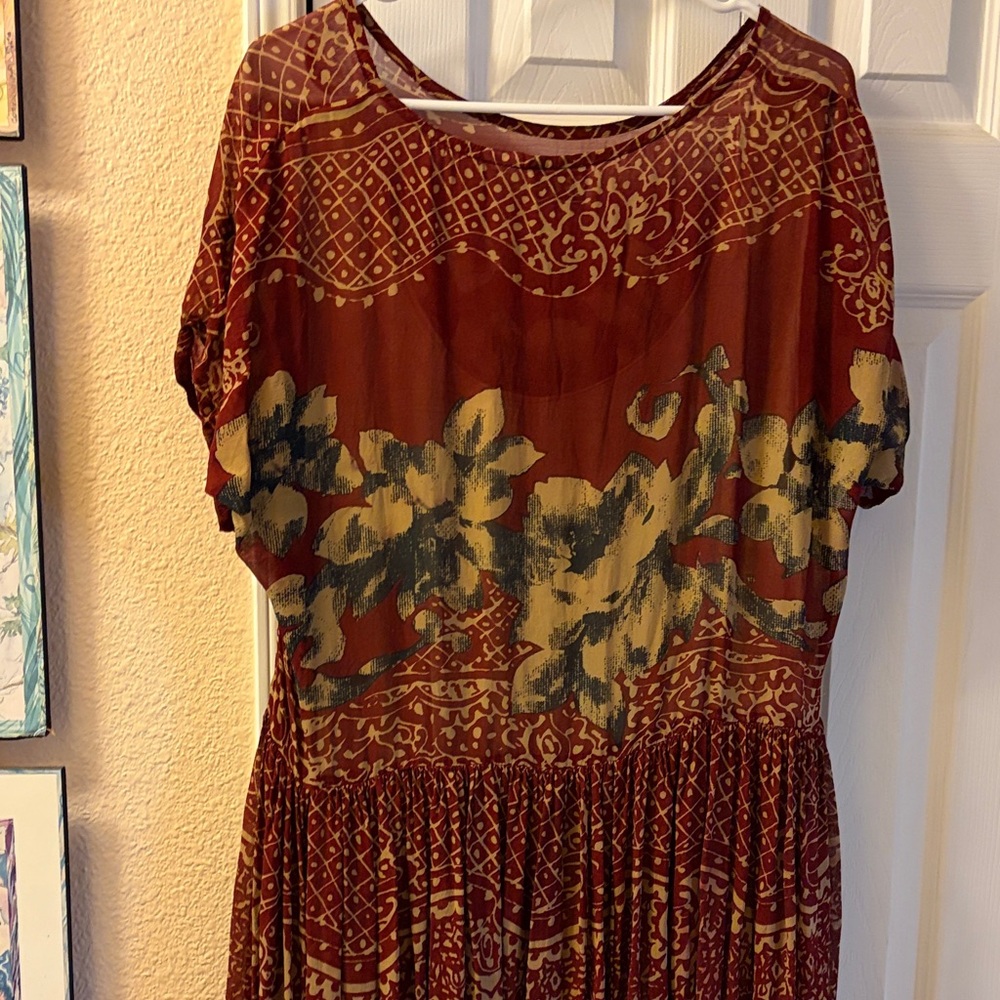 Bila Red and Green Maxi Dress